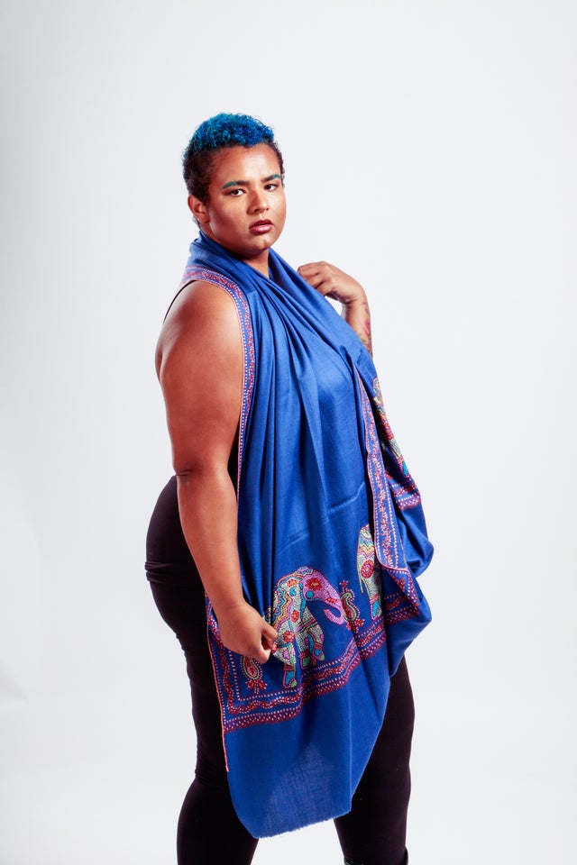 Kashmiri Shawls カシミヤショール ネイビー Kashmiri Shawls カシミヤショール ネイビー