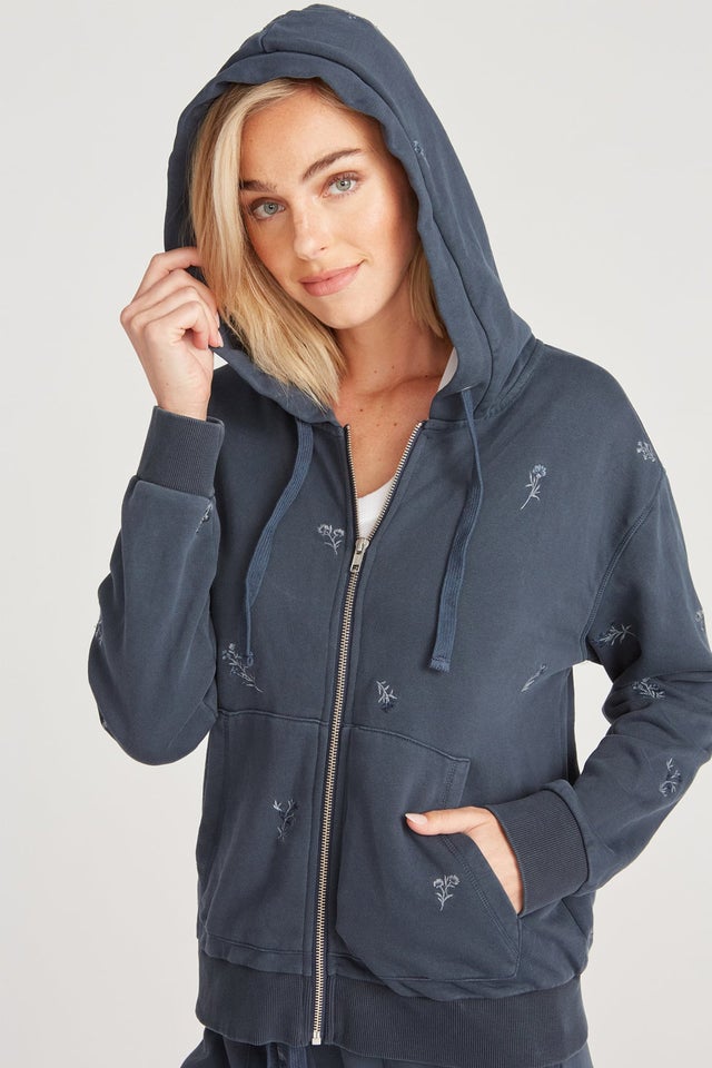 Driftwood Jeans Embroidered Zip-Up Hoodie- Maui 