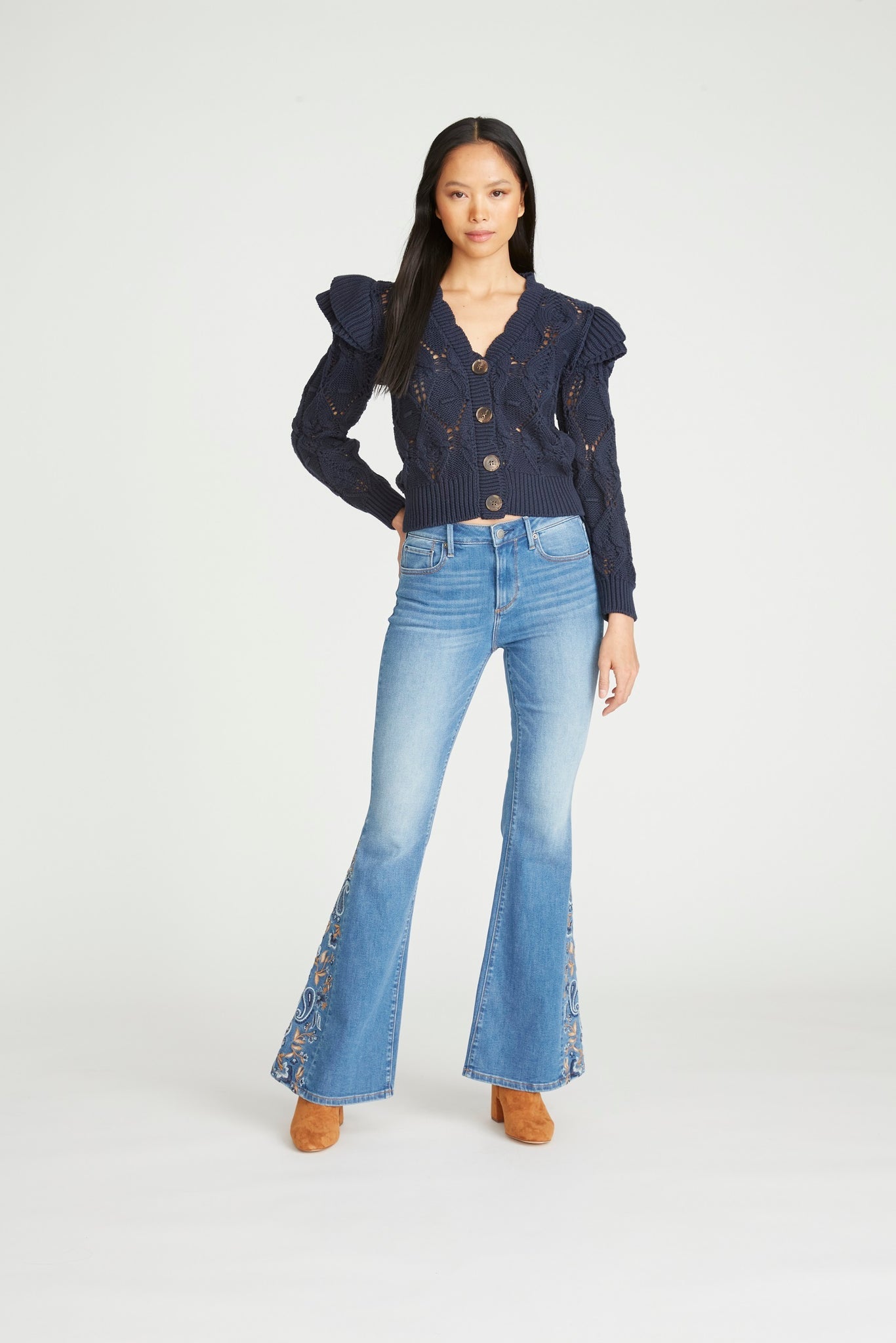 Driftwood Farrah Flare Jeans, Paisley Blue