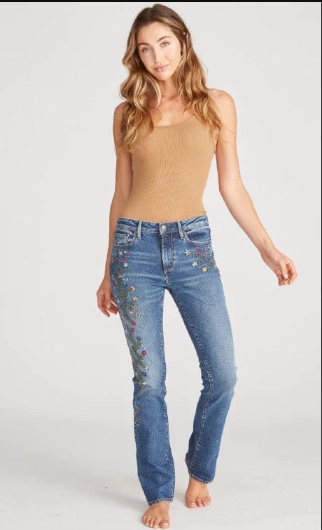 Embroidered Driftwood Denim, 50% Off Now