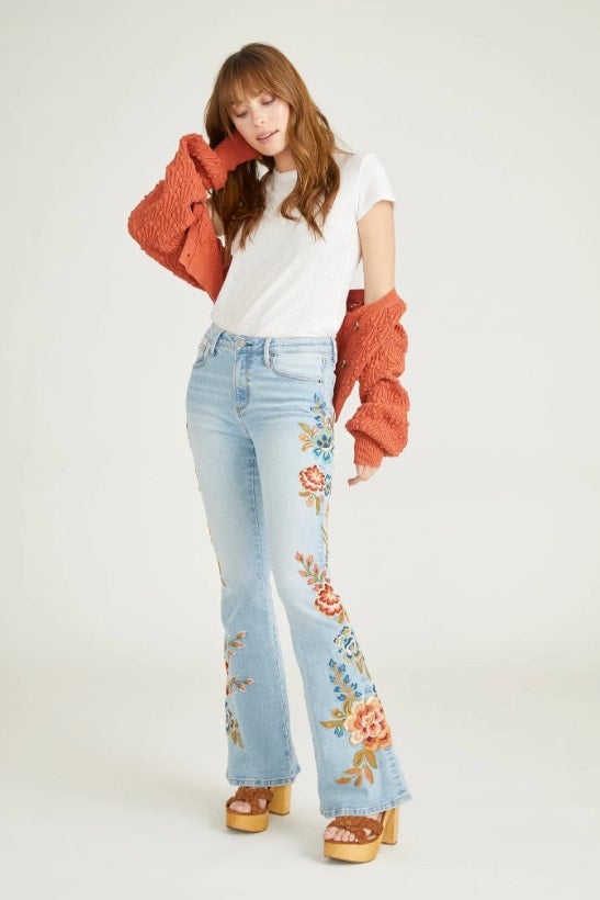 Driftwood Farrah Embroidered Flare Jeans